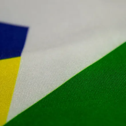 Detalhe do acabamento da bandeira de Rondônia