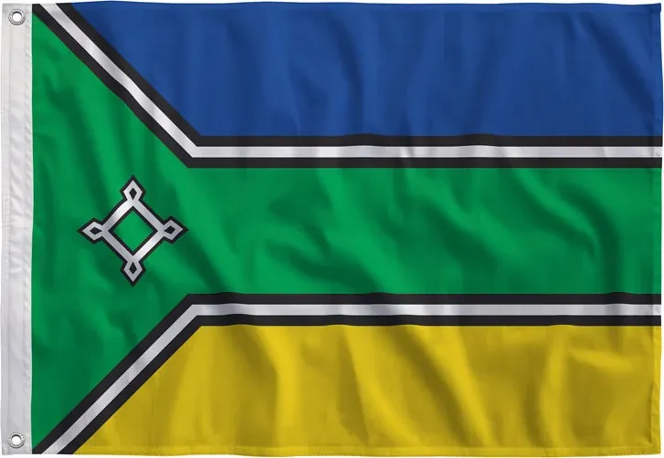 Bandeira do Amapá esticada, vista de frente