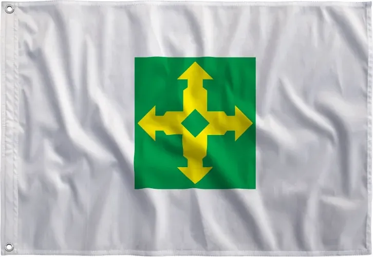 Bandeira do Distrito Federal esticada, vista de frente