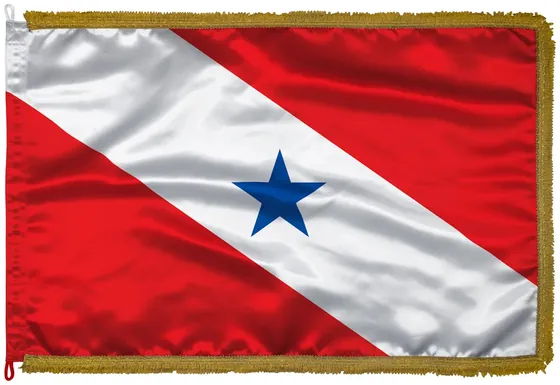 Bandeira do Pará em cetim com franja dourada