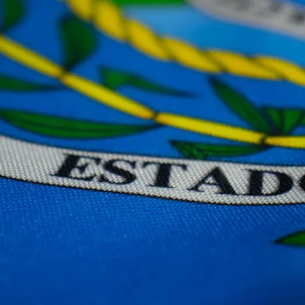 Detalhe do tecido da bandeira do Rio de Janeiro