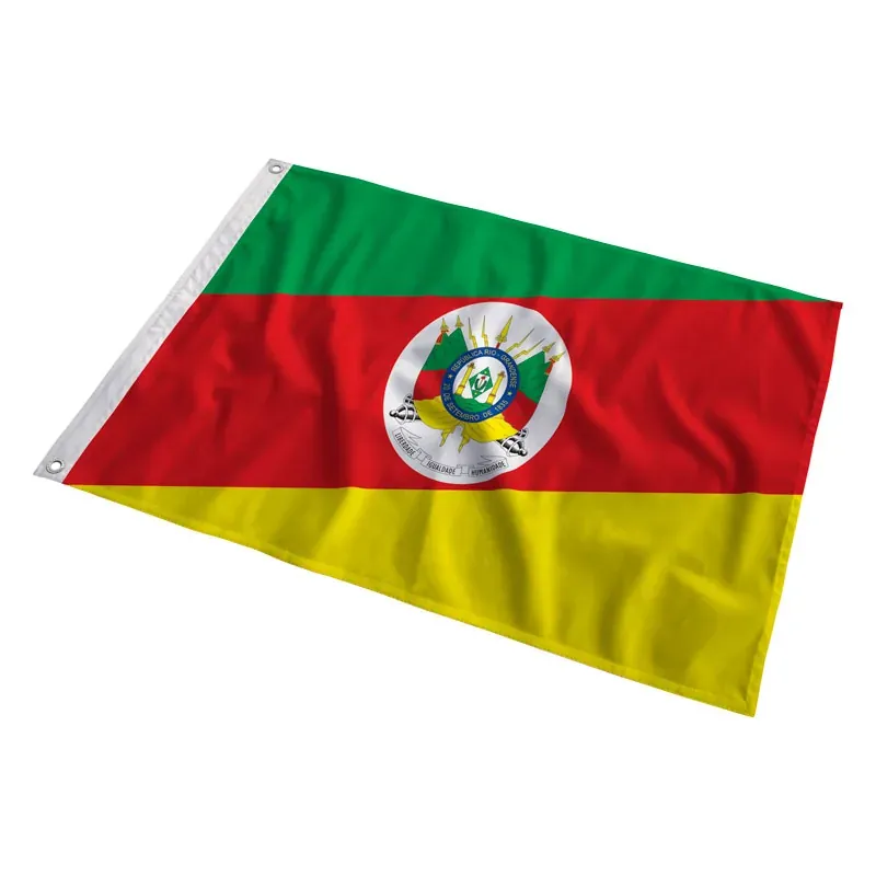 Bandeira do Rio Grande do Sul tremulando ao vento