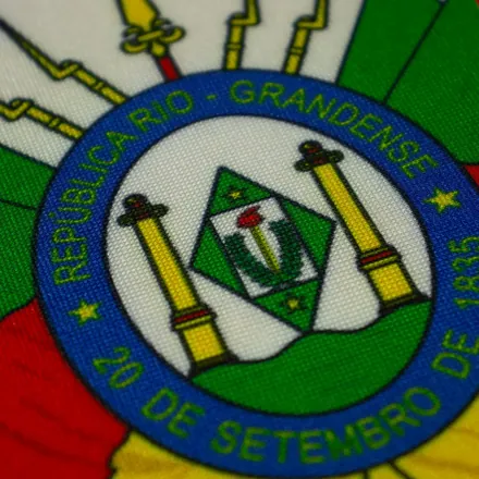 Detalhe do tecido da bandeira do Rio Grande do Sul